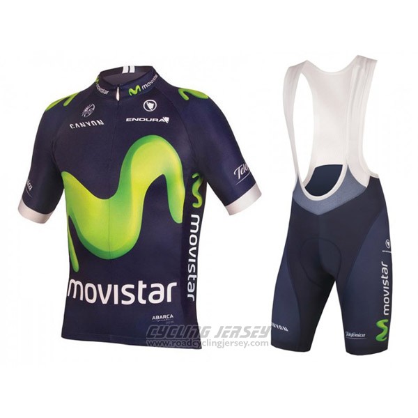 2016 Cycling Jersey Movistar Green and Blue Short Sleeve and Bib Short